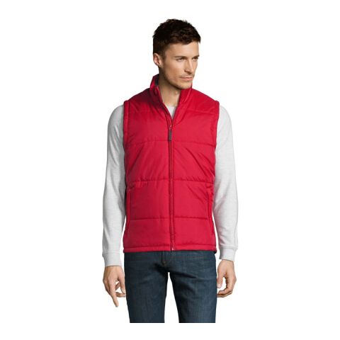 WARM MEN Bodywarmer rouge | L | Broderie | Valise droite | 100 mm x 40 mm | 40