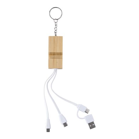 Porte-clés câble de charge en bambou Sutton marron | sans marquage | non disponible | non disponible