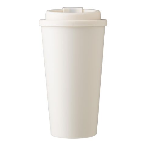 Mug double paroi en plastique PP Mackenzie beige | sans marquage | non disponible | non disponible
