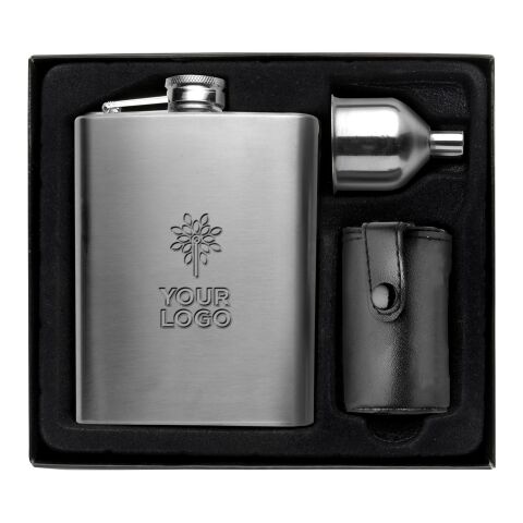 Boîte cadeau avec une flasque argent | sans marquage | non disponible | non disponible