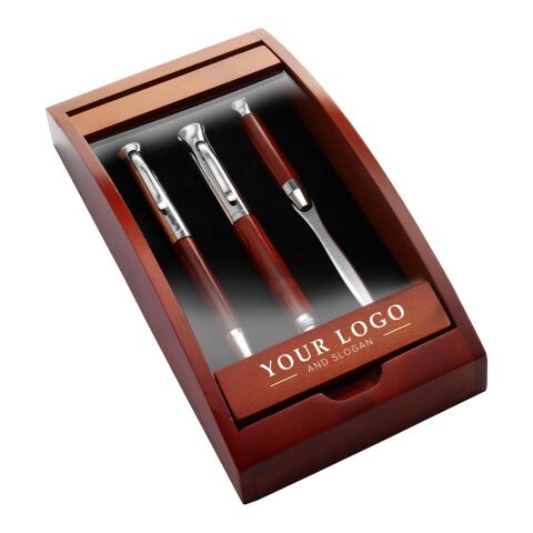 Parure de stylo bille, roller, coupe-papier marron | sans marquage | non disponible | non disponible