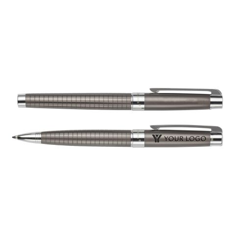 Parure stylos Charles Dickens® gris | sans marquage | non disponible | non disponible