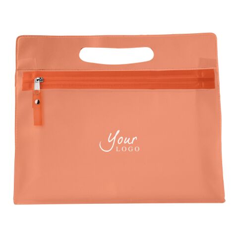 Pochette pour cosmétique en PVC translucide avec zip. orange | sans marquage | non disponible | non disponible