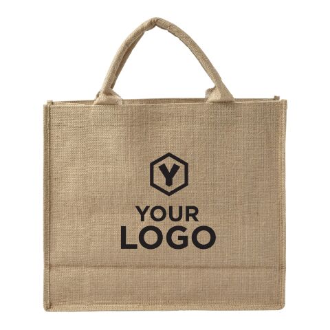 Sac shopping en toile de jute à anses courtes. marron | sans marquage | non disponible | non disponible