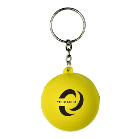 Porte-clés anti-stress en PU. jaune | sans marquage | non disponible | non disponible