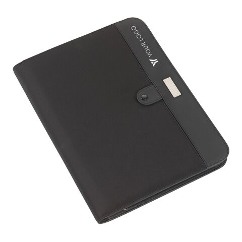 Conférencier A4 zippé en microfibre noir | sans marquage | non disponible | non disponible