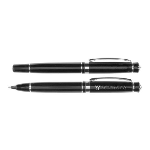 Parure de stylo bille et roller noir | sans marquage | non disponible | non disponible