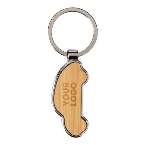 Porte-clés en zinc et bambou Angelika marron | sans marquage | non disponible | non disponible