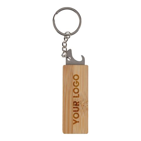 Porte-clés en bambou Klaus marron | sans marquage | non disponible | non disponible