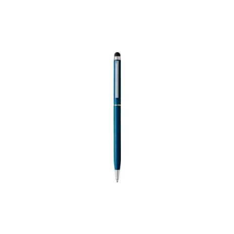 Stylo bille en métal avec stylet écran tactile bleu | sans marquage | non disponible | non disponible