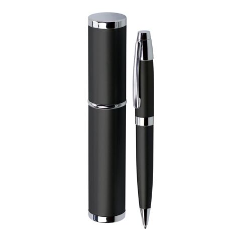 Stylo bille en métal dans un tube assorti à la couleur noir | sans marquage | non disponible | non disponible
