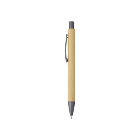 Stylo bille en bambou et plastique, mine noire gris | sans marquage | non disponible | non disponible