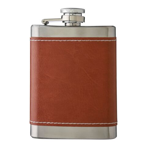 Flasque en acier inoxydable et PU de 100 ml Cedric marron | sans marquage | non disponible | non disponible