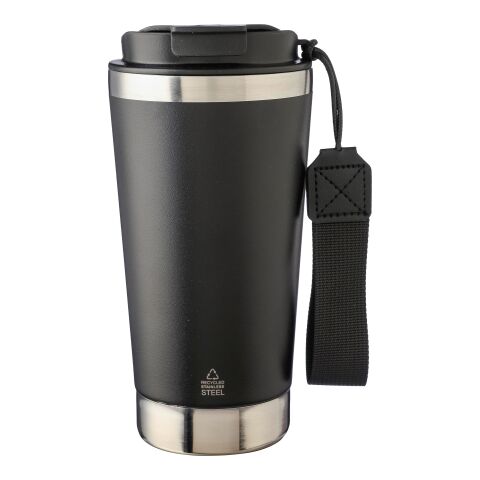 Mug isotherme en acier inoxydable recyclé Kayla noir | sans marquage | non disponible | non disponible