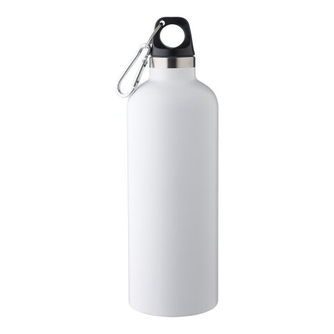 Gourde double paroi de 500 ml en acier inoxydable recyclé Lysandra blanc | sans marquage | non disponible | non disponible