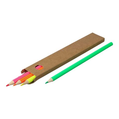 Set de 4 crayons surligneurs Kaden marron | sans marquage | non disponible | non disponible