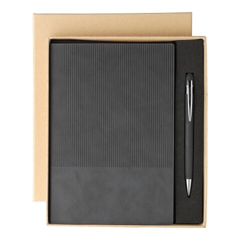 Set de cuaderno de PU reciclado (A5) y bolígrafo Tarek noir | sans marquage | non disponible | non disponible