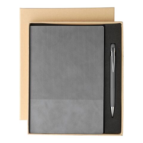 Set de cuaderno de PU reciclado (A5) y bolígrafo Tarek gris | sans marquage | non disponible | non disponible