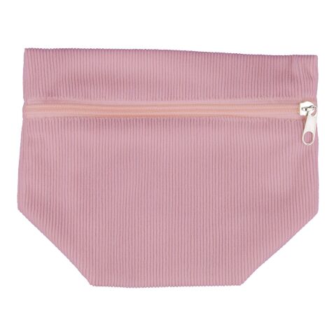 Trousse à maquillage zippée en velours côtelé Tia rose pastel | sans marquage | non disponible | non disponible