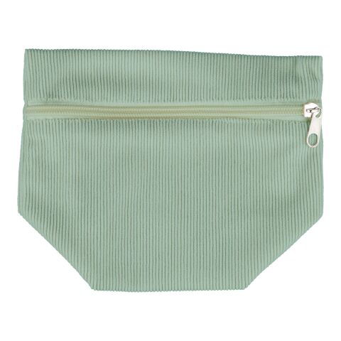 Trousse à maquillage zippée en velours côtelé Tia vert pastel | sans marquage | non disponible | non disponible