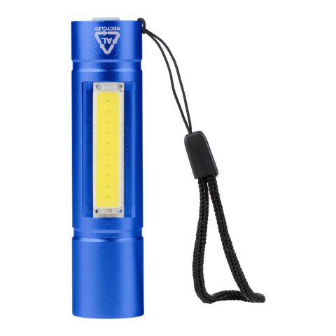 Lampe de poche COB en aluminium recyclé Sami bleu cobalt | sans marquage | non disponible | non disponible