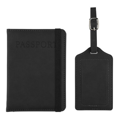 Porte-passeport et étiquette de bagage en PU recyclé Zani