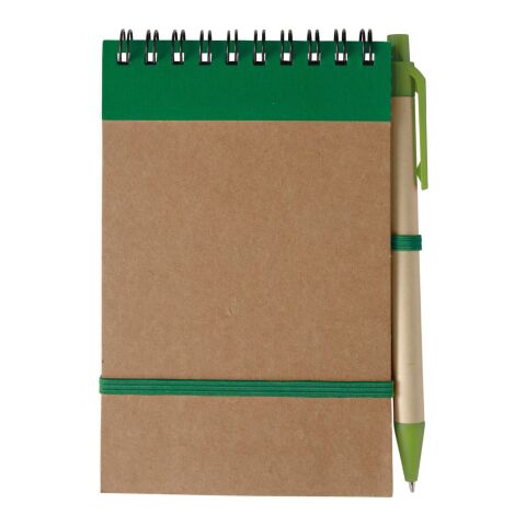 Carnet à spirale en carton vert