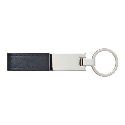 Porte-clés en métal et PU. noir