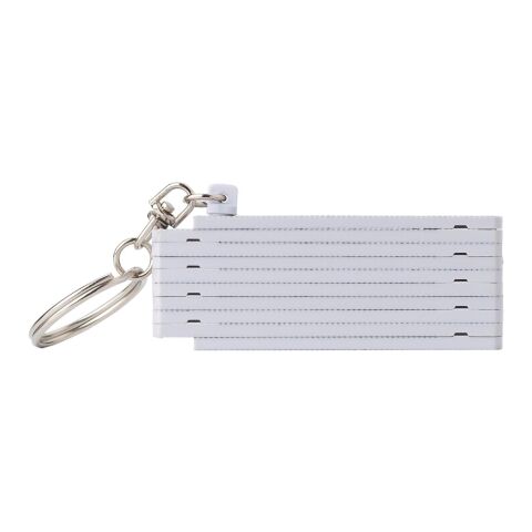 Porte-clés mètre-ruban pliable en plastique de 50cm blanc