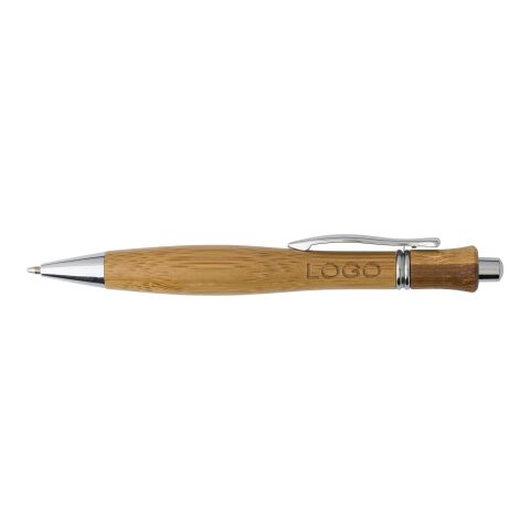 Stylo bille en bois et métal, mine noire. marron | sans marquage | non disponible | non disponible