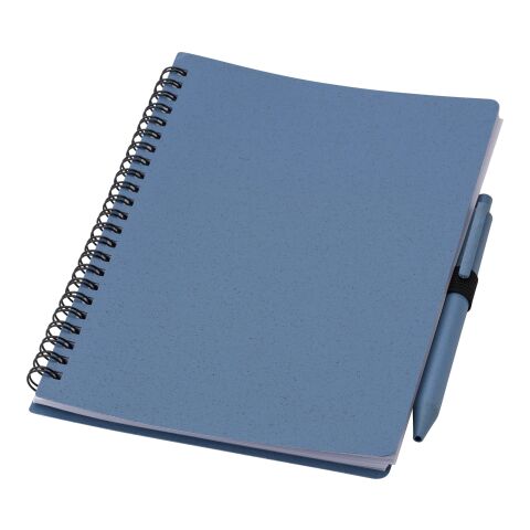 Carnet à spirale en fibre de paille avec couverture en PP bleu | sans marquage | non disponible | non disponible