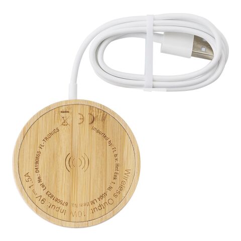 Chargeur à induction en bambou marron clair | sans marquage | non disponible | non disponible