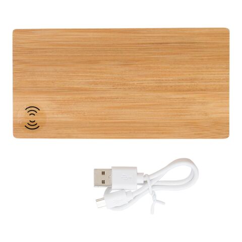 Power bank en bambou marron | sans marquage | non disponible | non disponible