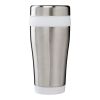 Gobelet avec isolation Elwood de 410&nbsp;ml en acier inoxydable recyclé certifié RCS Standard | Blanc | sans marquage | non disponible | non disponible