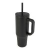 Gobelet isotherme Brady 900&nbsp;ml certifié RCS avec paille en silicone noir
