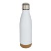 Bouteille d’eau Cove de 500&nbsp;ml en acier inoxydable isolée sous vide et à double paroi avec détails en liège Standard | Blanc | sans marquage | non disponible | non disponible