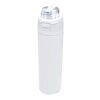 Bouteille d'eau Theron 800 ml en acier inoxydable à simple paroi recyclé RCS, avec bouchon à double fonction et paille rabatt blanc