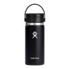 Gobelet isotherme en acier inoxydable Hydro Flask à large goulot de 473 ml, avec couvercle Flex Sip™ Noir