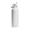 Gourde Hydro Flask à goulot standard, 621 ml, en acier inoxydable isotherme Blanc