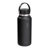 Gourde isotherme en acier inoxydable Hydro Flask à large goulot, 946 ml Noir