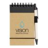 Bloc-notes à spirale recyclé avec stylo - pages lignées Standard | Naturel-Noir | sans marquage | non disponible | non disponible | non disponible