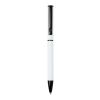 Stylo à bille à ressort en aluminium recyclé Verton avec capuchon (encre bleue) blanc