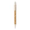 Stylo bille Midar en liège et paille de blé Naturel-Crème
