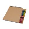 Carnet de notes à spirales Doodle A5 à couverture souple et set de crayons gras Standard | Naturel | sans marquage | non disponible | non disponible