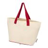 Sac shopping Sierra pliable en coton recyclé GRS 140&nbsp;g/m2 7&nbsp;L Standard | Naturel-Rouge | sans marquage | non disponible | non disponible | non disponible