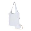 Sac fourre-tout pliable en coton recyclé GRS « Madras Blend » 140 g/m², 7 L blanc