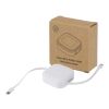 Câble rétractable 5 en 1 Gloas en matériaux recyclés pour synchronisation de données et charge rapide de 100&nbsp;W avec kit d’outils pour smartphone Standard | Blanc | sans marquage | non disponible | non disponible
