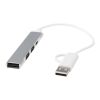 Hub USB-A et Type-C Alkaid à 4 ports en aluminium recyclé avec double entrée Standard | Argent | sans marquage | non disponible | non disponible