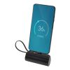 Batterie de secours Alnair Type-C de5&nbsp;000&nbsp;mAh et 10&nbsp;W en plastique recyclé avec support de retournement intégré et câble 2 en 1 noir