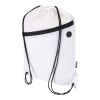 Sac à cordon Oriole en RPET avec poche avant zippée, 5 L blanc